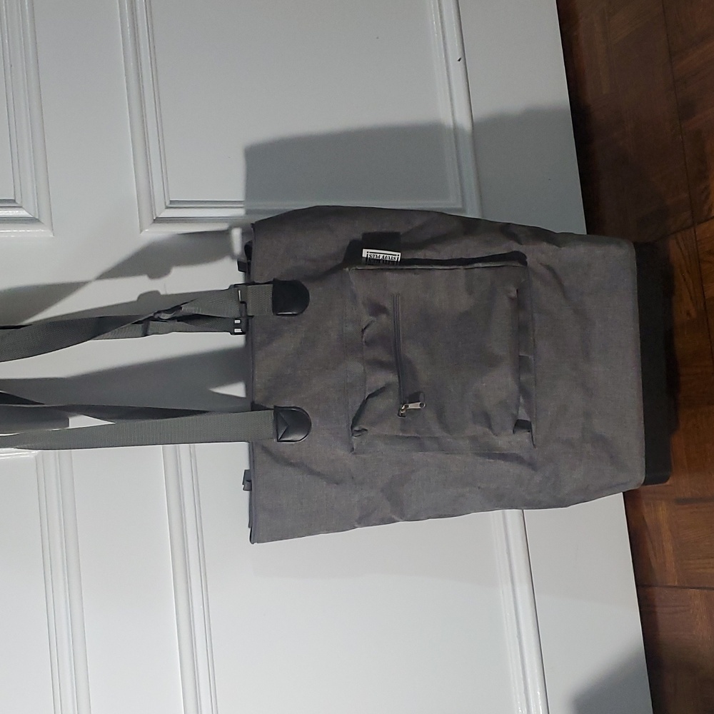 Kitchen Stuff Plus Heather Grey Two Wheeler Shopping Cart